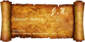 Janzer Menta névjegykártya